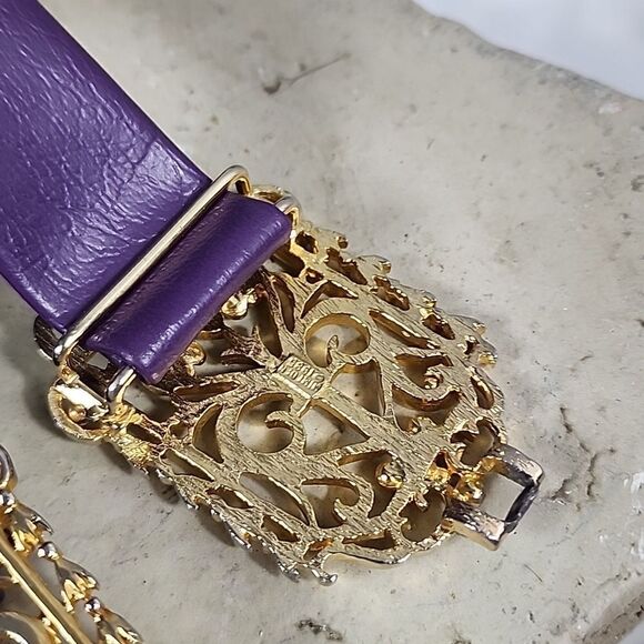 Mimi Di N Signed Gold & Silver Tone Floral & Heart Belt Buckle Clasps 1985 - Picture 11 of 13